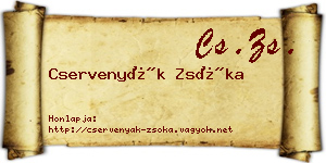 Cservenyák Zsóka névjegykártya